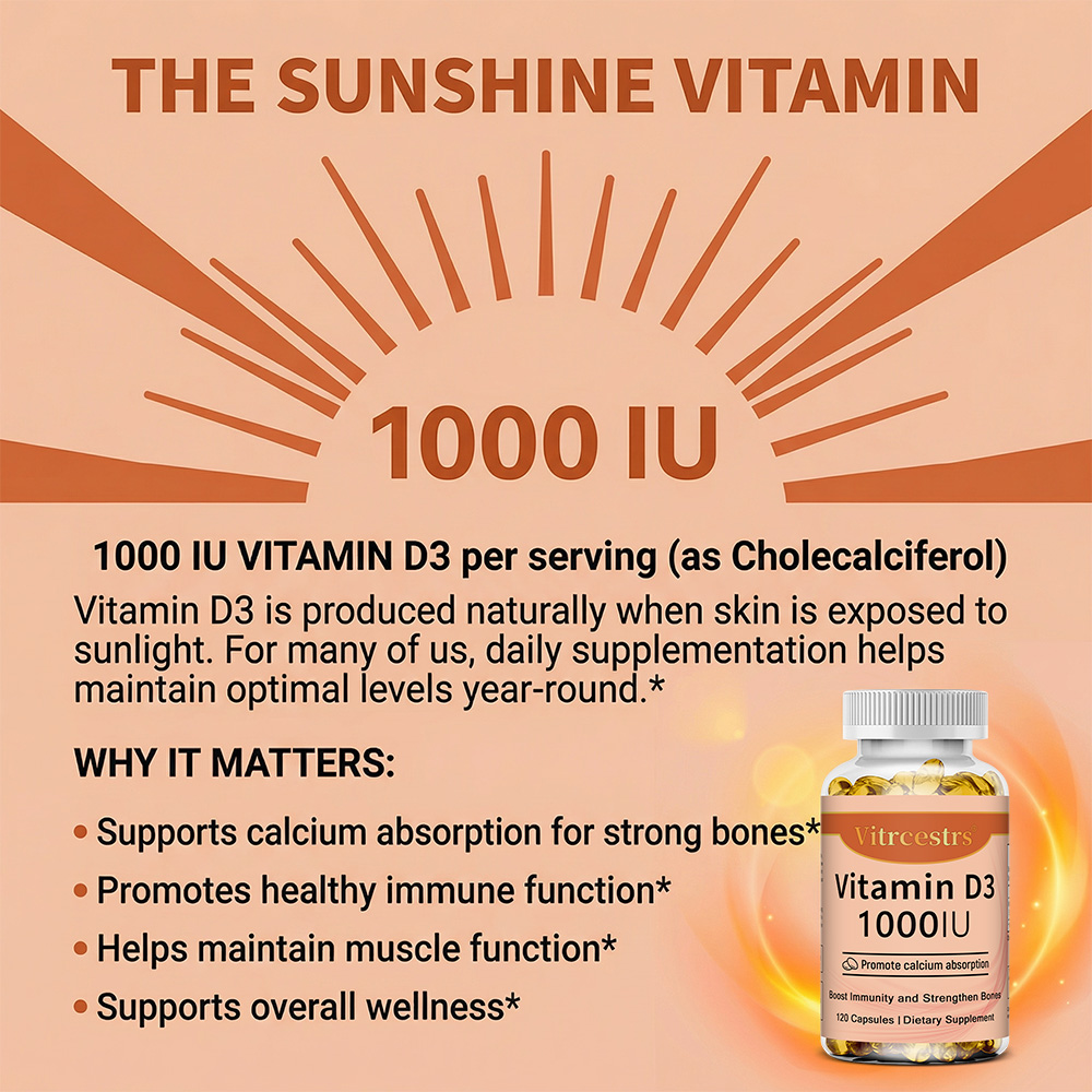 Vitamin D3 1000 IU Capsules, S - Health Wellness & Nutrition Center Llc ulasan dan harga