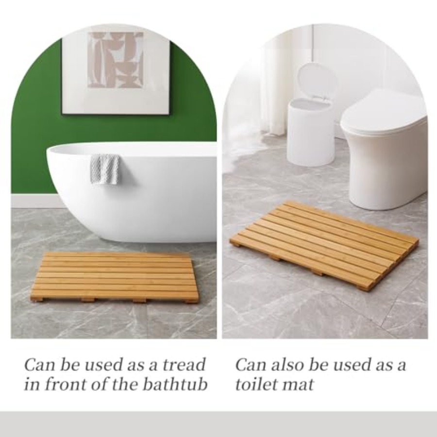 Bamboo Bath Mat for Shower wit - Bamboo Bath Mat ulasan dan harga